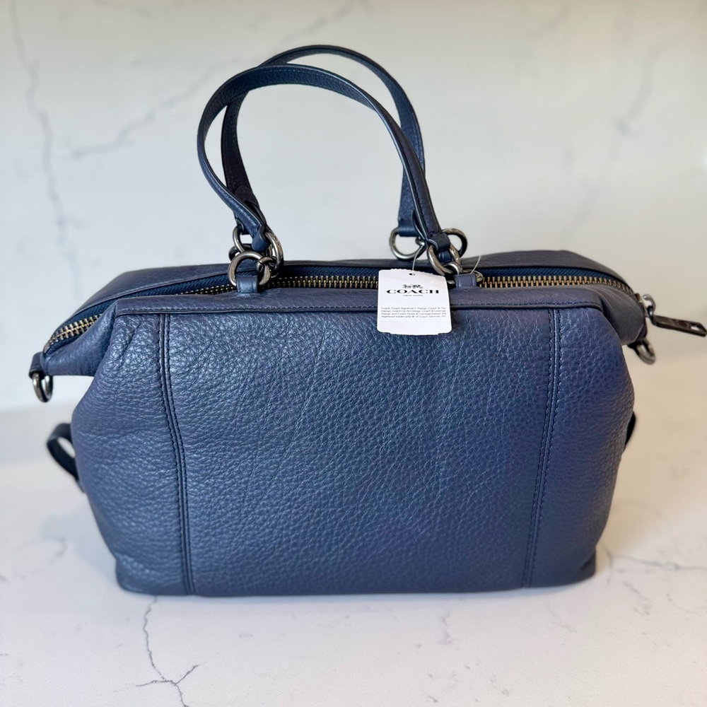 Coach Blue Leather Bag - Picture 2 of 6